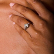 GIA 1.82 carat old European cut diamond 14k white gold engagement ring