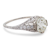 GIA 1.82 carat old European cut diamond 14k white gold engagement ring