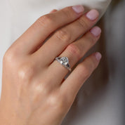 Art Deco GIA 1.66 carat diamond sapphire platinum engagement ring