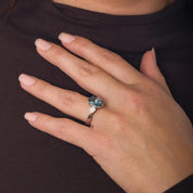 GIA 3.34 carat no heat sapphire diamond platinum engagement ring