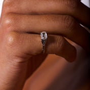 Art Deco GIA 1.01 carat elongated old mine cut diamond platinum engagement ring