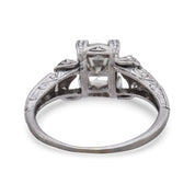 Art Deco GIA 1.22 carat old mine cut diamond platinum engagement ring