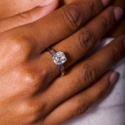 Mid Century GIA 3.09 carat old mine cut diamond platinum engagement ring