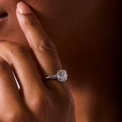 Mid Century GIA 3.09 carat old mine cut diamond platinum engagement ring