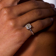 GIA 3.06 carat old mine cut diamond platinum engagement ring