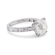 GIA 3.06 carat old mine cut diamond platinum engagement ring