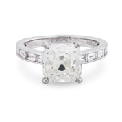 GIA 3.06 carat old mine cut diamond platinum engagement ring