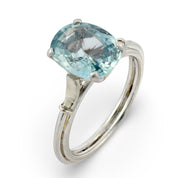 Vintage GIA 3.18 carat no heat sapphire platinum ring