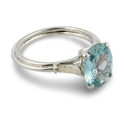 Vintage GIA 3.18 carat no heat sapphire platinum ring