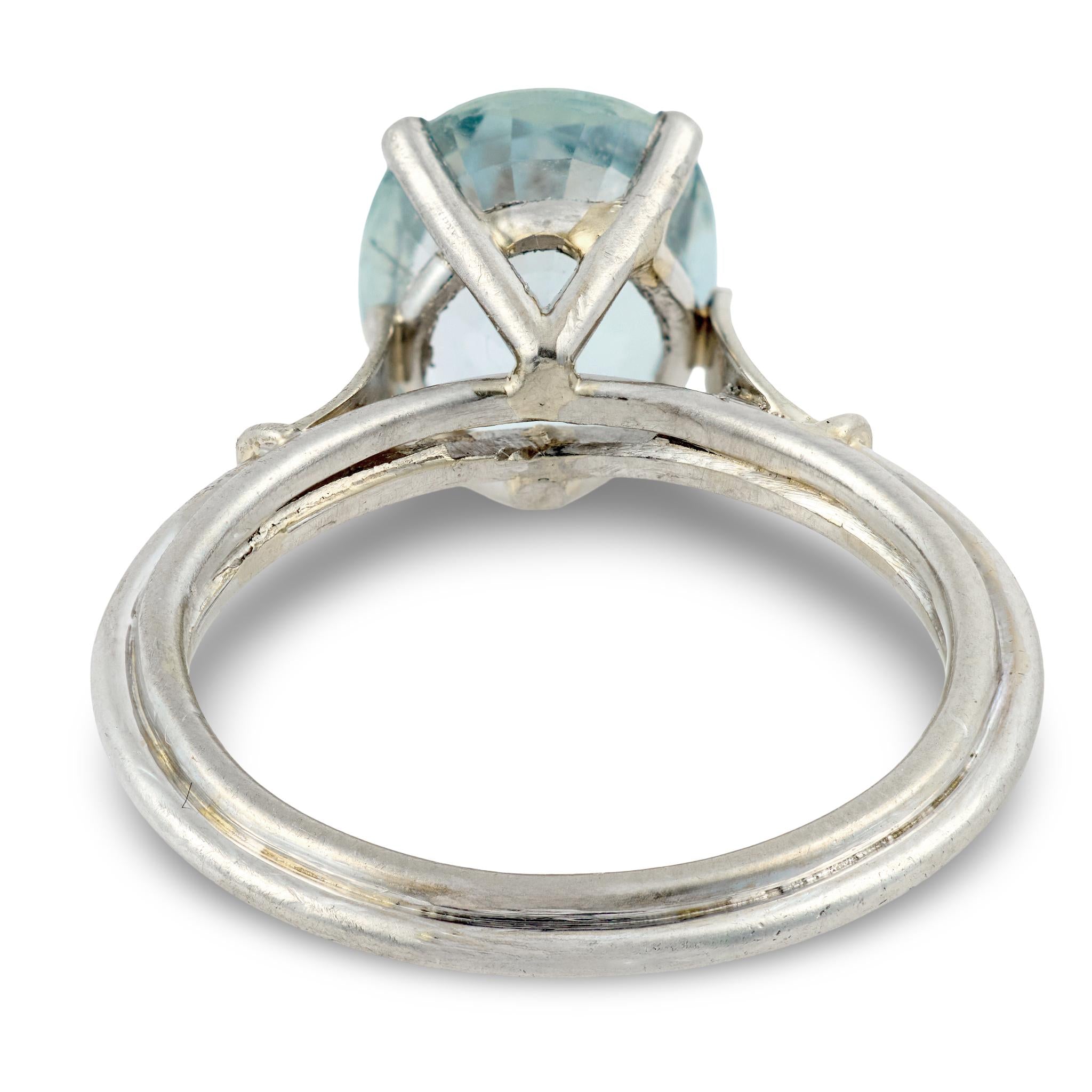 Vintage GIA 3.18 carat no heat sapphire platinum ring