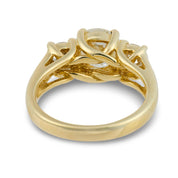 Vintage GIA 1.23 carat old mine cut diamond three stone engagement ring