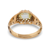 Victorian GIA 1.00 carat oval cut diamond 14k rose gold ring