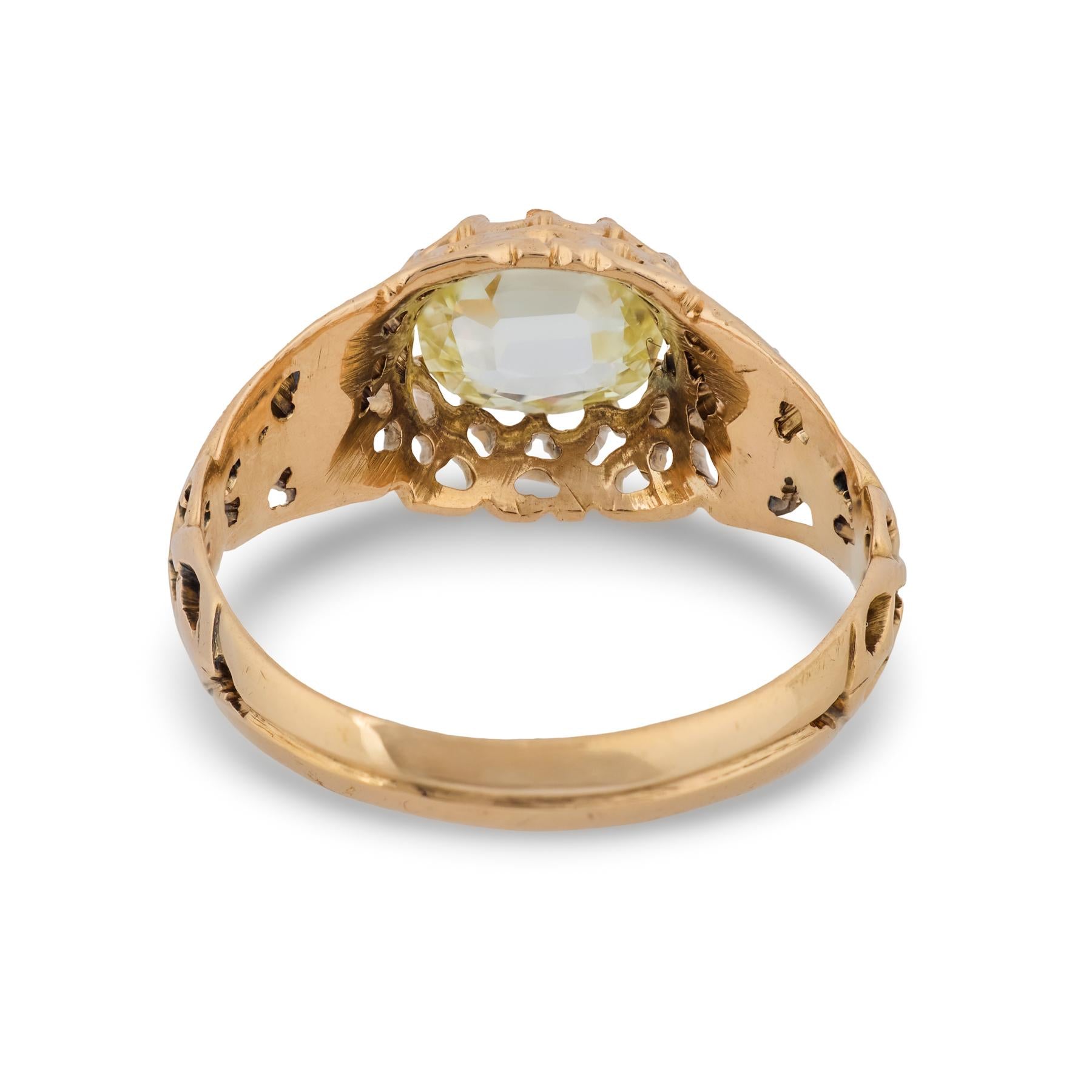 Victorian GIA 1.00 carat oval cut diamond 14k rose gold ring