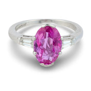 Mid Century GIA 2.53 carat no heat sapphire diamond platinum ring