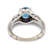 Mid Century GIA 1.70 carat sapphire diamond 18k white gold ring