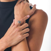 Edwardian diamond sapphire 18k yellow gold ring