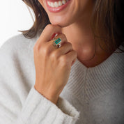 Art Deco GIA 2.10 carat Colombian emerald 18k white gold ring