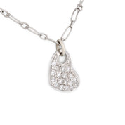 Contemporary diamond 18k white gold heart necklace