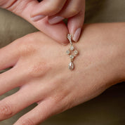 Victorian rose cut diamond drop 14k yellow gold pendant