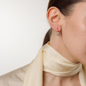 Victorian inspired diamond cluster 18k yellow gold earrings