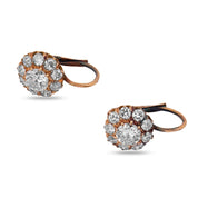 Victorian inspired diamond cluster 18k yellow gold earrings