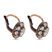 Victorian inspired diamond cluster 18k yellow gold earrings