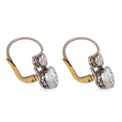 Edwardian style 2.42 carat diamond platinum drop earrings