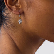 Edwardian style diamond platinum drop earrings