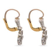 Edwardian style diamond platinum drop earrings