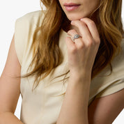 Art Deco inspired diamond filigree platinum ring