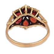 Victorian garnet diamond 9 karat rose gold flower ring