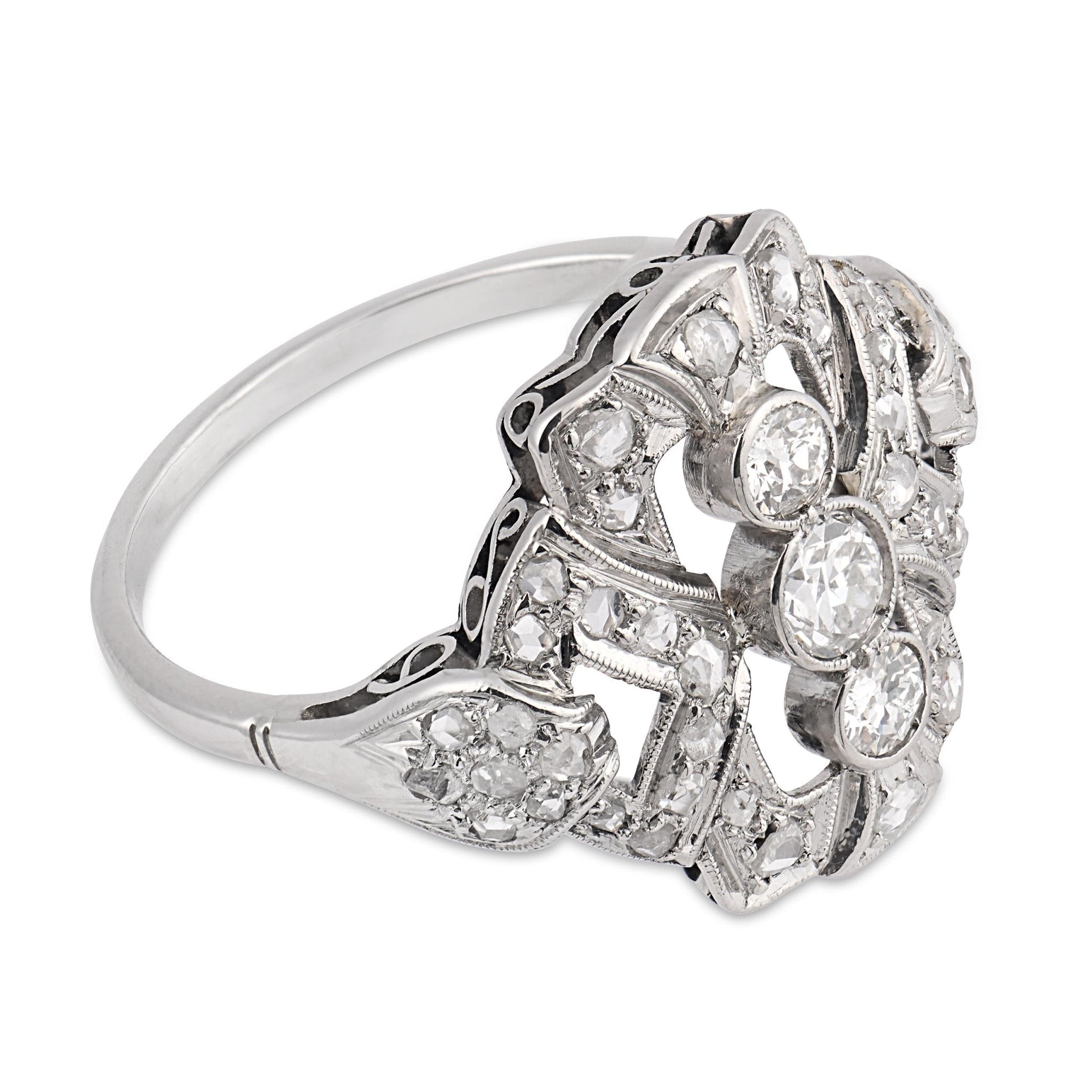 Art Deco diamond platinum ring