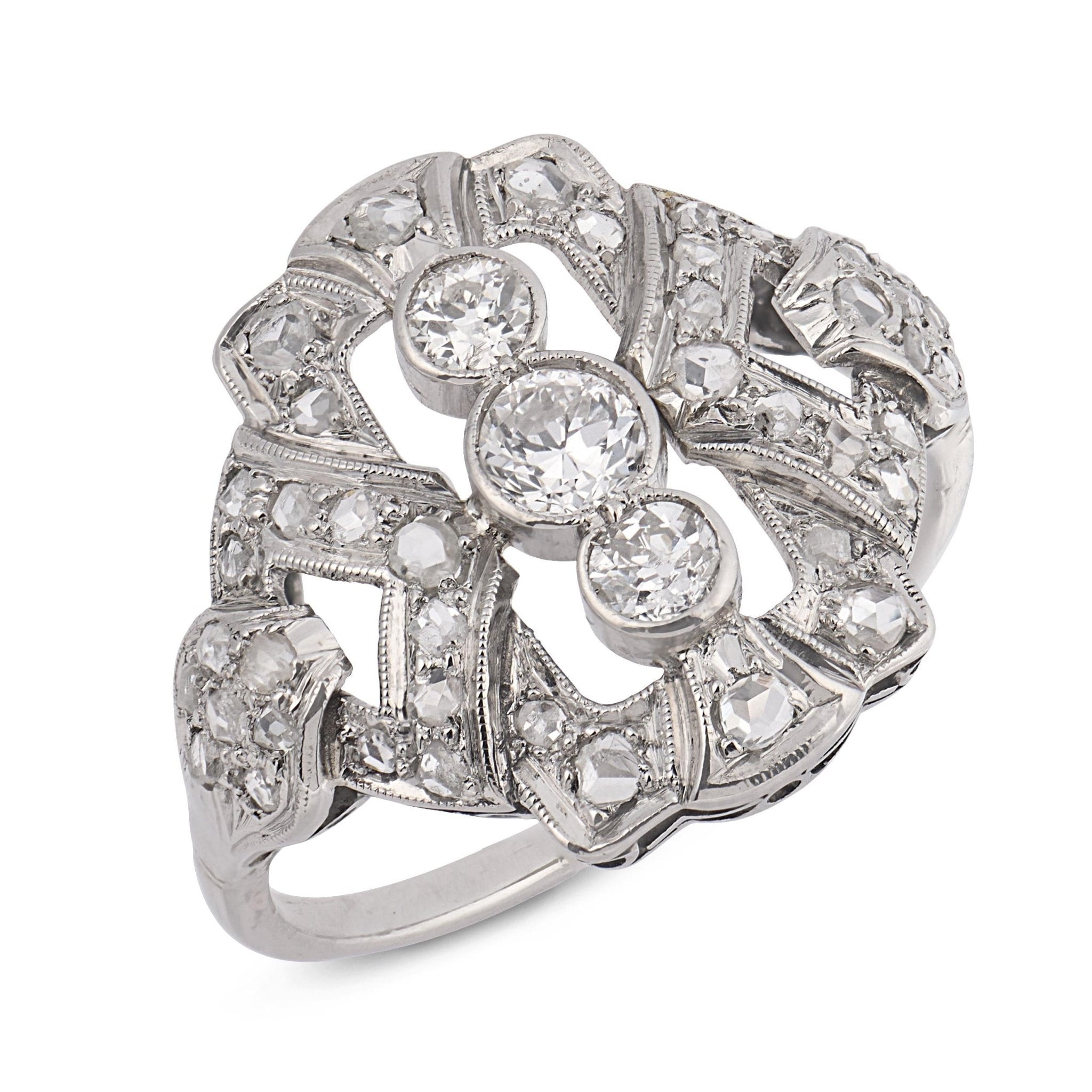 Art Deco diamond platinum ring