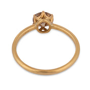 Victorian style 1.01 carat fancy brown diamond 18k yellow gold engagement ring