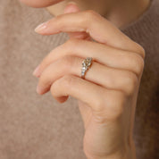 Mid Century old European diamond 18k white gold engagement ring