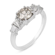 Mid Century old European diamond 18k white gold engagement ring