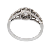 Art Deco old European cut diamond platinum diamond ring