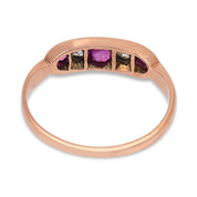 Victorian ruby old cut diamond 9k rose gold ring