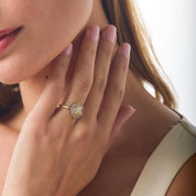 French Victorian GIA 1.20 carat cushion cut 18k yellow gold cluster ring