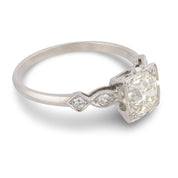 Art Deco 1.65 carat old European cut diamond platinum engagement ring