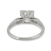 Art Deco GIA 1.56 carat old European cut diamond platinum engagement ring