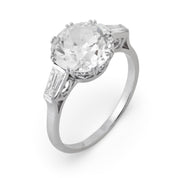 Art Deco GIA 3.65 carat old European cut diamond platinum engagement ring