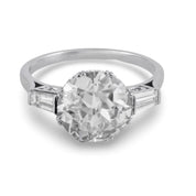 Art Deco GIA 3.65 carat old European cut diamond platinum engagement ring