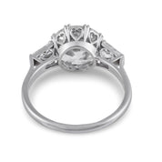 Art Deco GIA 3.65 carat old European cut diamond platinum engagement ring