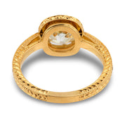 GIA 1.51 carat old European cut diamond 18k yellow gold engagement ring