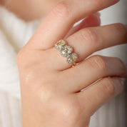 GIA 3.06 old mine cut diamond 18k yellow gold platinum collet ring