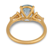 GIA 3.57 carat sapphire diamond 18k yellow gold ring