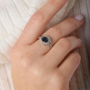 Late Art Deco GIA 2.00 carat sapphire diamond platinum ring