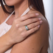 GIA 5.01 carat Asscher cut diamond emerald platinum engagement ring