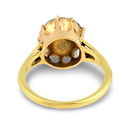 Victorian 1.15 carat rose cut diamond 18k yellow gold engagement ring